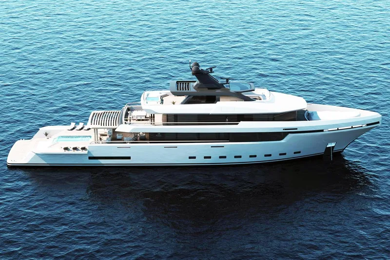 Slide: The Image of Luxurious RMK Yachts Orca 58M 2026 model cruising on serene blue waters. - 9