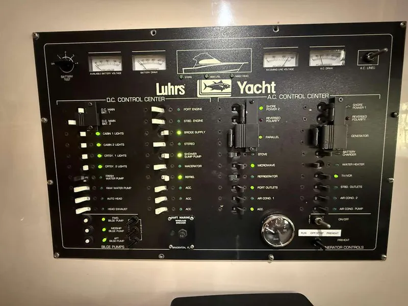 Slide: The Image of Control panel of 1995 Luhrs Tournament 350 yacht. - 19