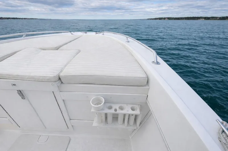 Slide: The Image of Interior of a 2017 Dusky 252 boat showing wiring, gauges, and equipment. - 13