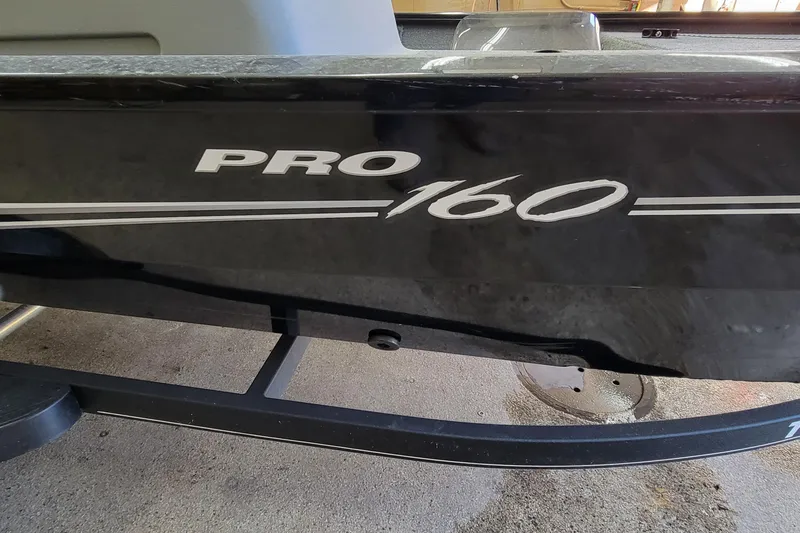 Slide: The Image of 2018 Bass Tracker Pro 16 boat side view with "Pro 160" decal. - 25