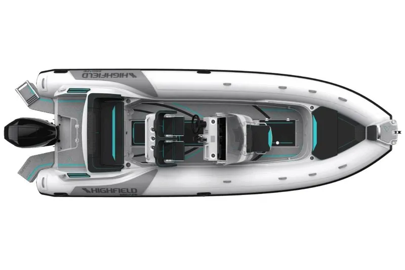 Slide: The Image of Top view of 2026 Highfield Escape 650 inflatable boat with modern design. - 3