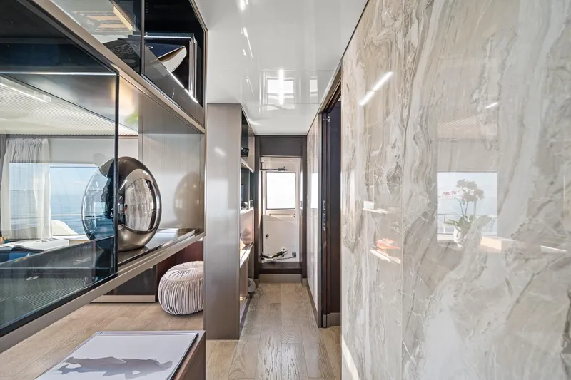 Slide: The Image of Luxurious interior of 2018 Ferretti Yachts 850 with elegant decor and modern design. - 32