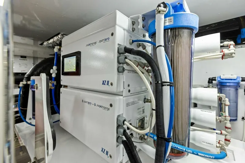 Slide: The Image of Engine room of 2024 Princess X80 yacht with advanced filtration system. - 138
