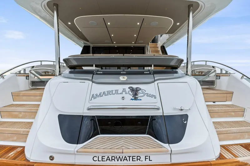 Slide: The Image of 2024 Princess X80 yacht with elegant design, docked in Clearwater, FL. - 24