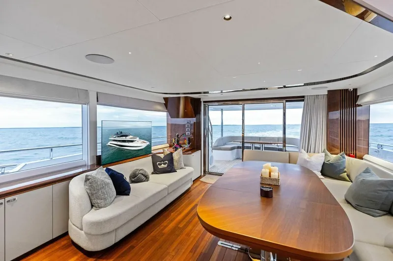 Slide: The Image of Luxurious interior of 2024 Princess X80 yacht with ocean view and elegant furnishings. - 32