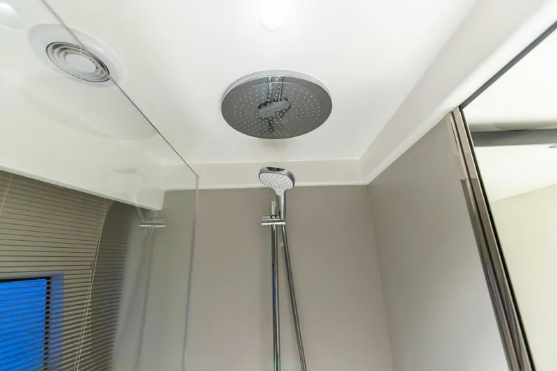 Slide: The Image of Modern shower in 2024 Princess X80 yacht bathroom. - 73