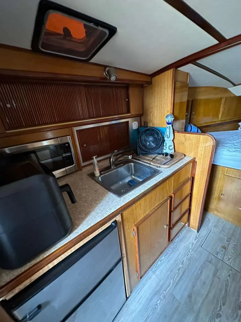 Slide: The Image of Galley area of Atlantic 34 Express yacht, year 1988. - 20