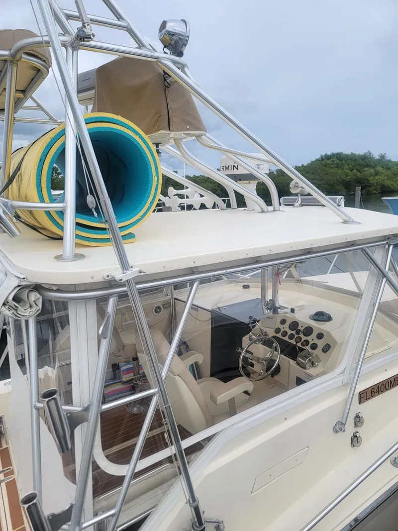 Slide: The Image of 1988 Atlantic 34 Express boat with helm and equipment. - 9