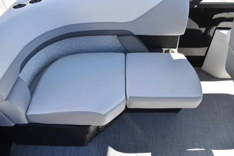 Slide: The Image of Luxurious seating on 2026 Lowe SS 230 WT boat with quilted upholstery. - 42