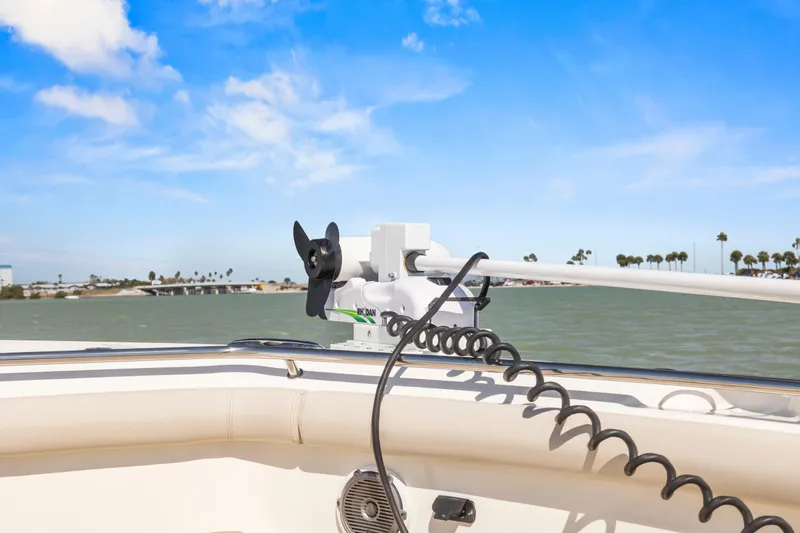 Slide: The Image of 2017 Boston Whaler 350 Outrage boat with scenic water and sky view. - 48