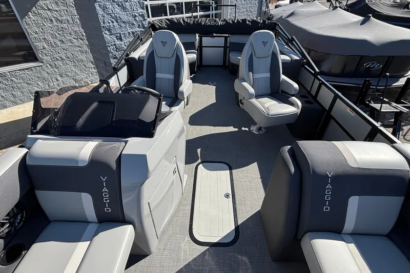 Slide: The Image of 2026 Viaggio X24U boat interior with modern seating and sleek design. - 27
