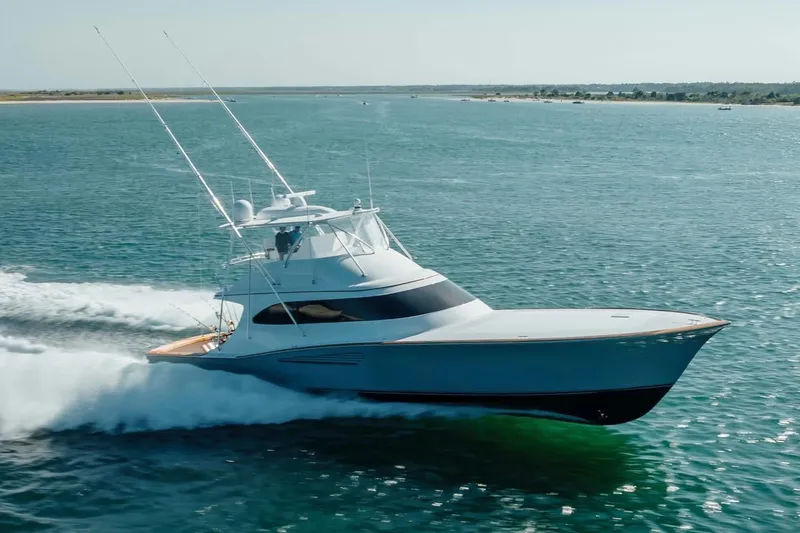 Slide: The Image of Weaver Custom Yacht 2027 cruising swiftly on the sea. - 2