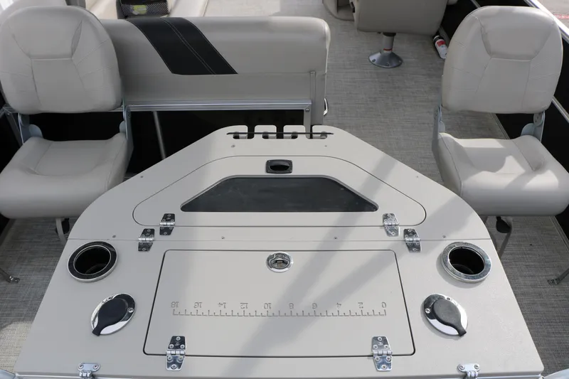 Slide: The Image of Interior of 2021 Trifecta 22 RFC boat with seating and fishing station. - 24