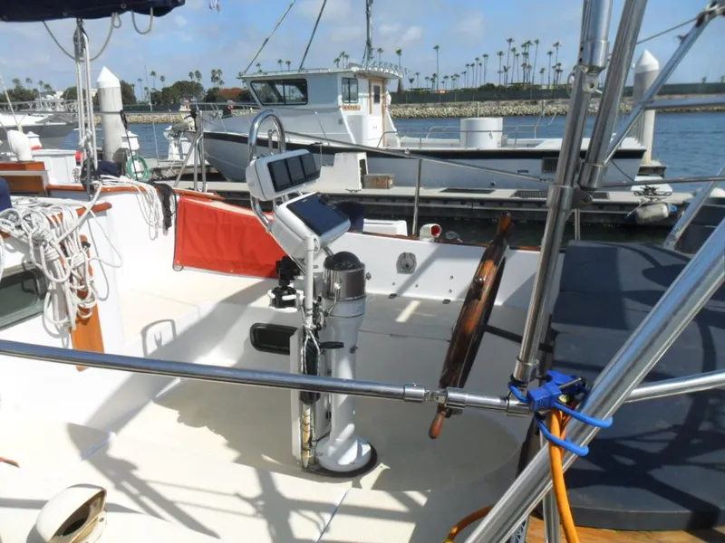 Slide: The Image of Cockpit of a 1976 Ericson 36C yacht docked in harbor. - 11