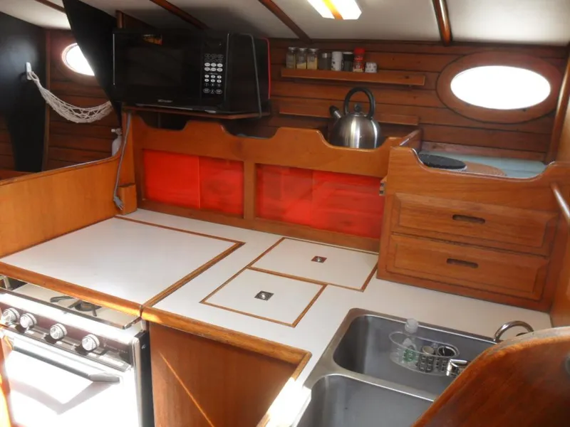 Slide: The Image of Interior of Ericson 36C yacht kitchen, 1976 model. - 22
