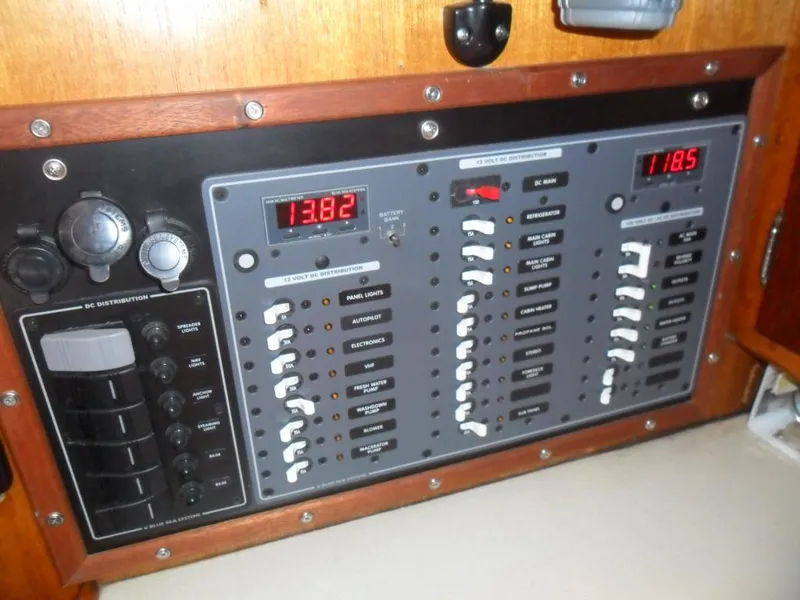 Slide: The Image of Electrical control panel of a 1976 Ericson 36C yacht. - 35