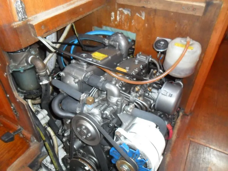 Slide: The Image of Engine compartment of a 1976 Ericson 36C sailboat. - 39