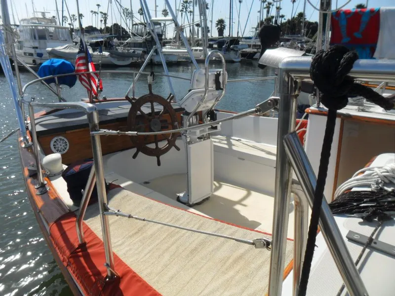 Slide: The Image of Cockpit of a 1976 Ericson 36C yacht in the harbor. - 4