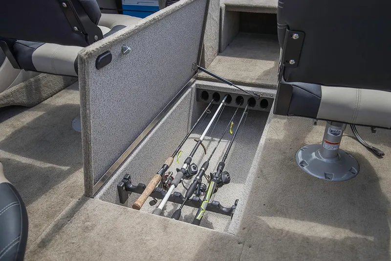 Slide: The Image of Manufacturer Provided Image: 2019 Crestliner 1850 Super Hawk fishing rod storage compartment. - 14