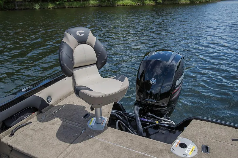 Slide: The Image of Manufacturer Provided Image: 2019 Crestliner 1850 Super Hawk boat with Mercury outboard motor on a lake. - 15