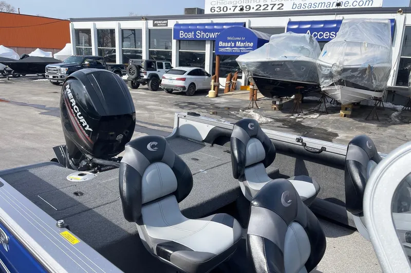 Slide: The Image of 2019 Crestliner 1850 Super Hawk boat with Mercury engine at Basa's Marine showroom. - 3