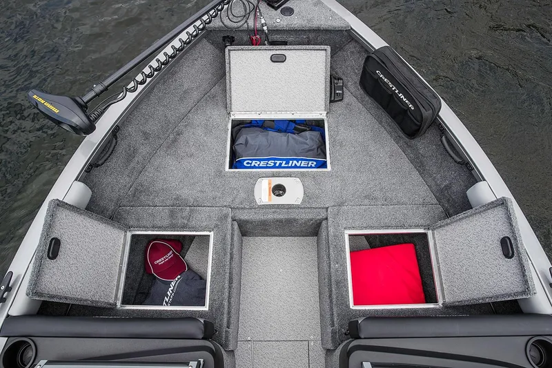 Slide: The Image of Manufacturer Provided Image: 2019 Crestliner 1850 Super Hawk boat interior with storage compartments. - 9