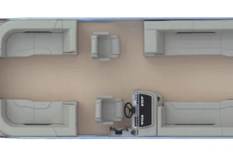 Slide: The Image of 2026 Godfrey Sweetwater 2286 SB pontoon boat interior layout, featuring spacious seating and helm. - 1