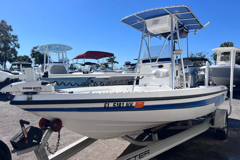 Slide: The Image of 2008 Skeeter ZX20 Bay boat on trailer, featuring Minn Kota Terrova motor. - 3