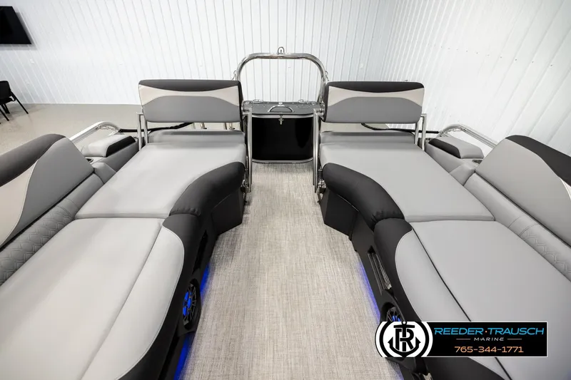 Slide: The Image of 2026 Avalon LSZ QLS boat interior with luxurious seating and modern design. - 15