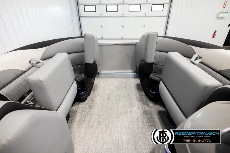 Slide: The Image of Interior of 2026 Avalon LSZ QLS boat with luxurious seating and modern design. - 19