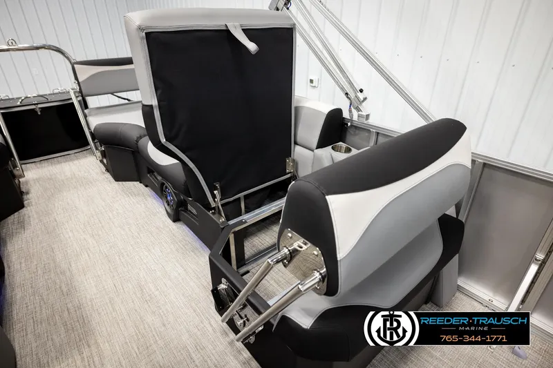 Slide: The Image of 2026 Avalon LSZ QLS boat interior with adjustable seating and modern design. - 24