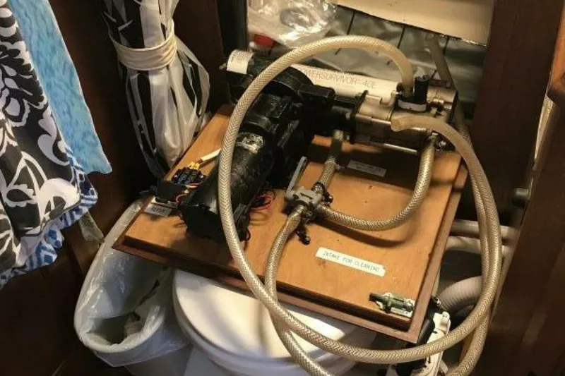 Slide: The Image of Boat bathroom with plumbing system, Ericson 36 C, 1977 model. - 21