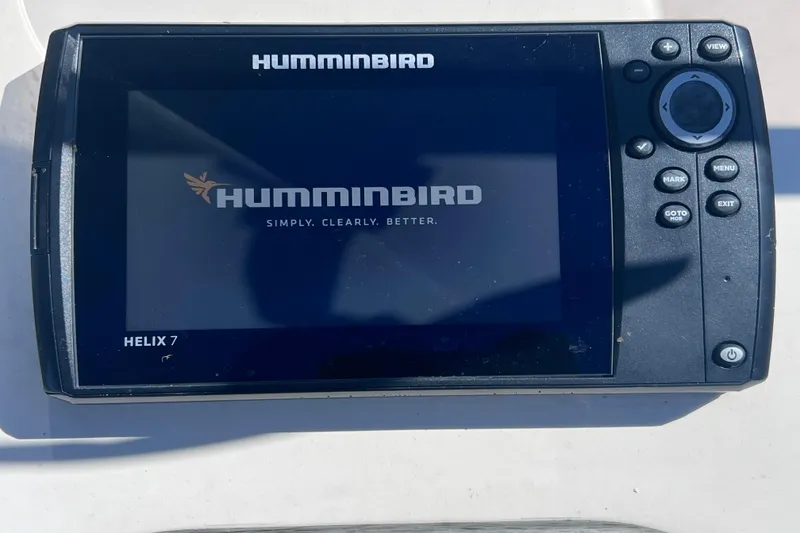Slide: The Image of Humminbird Helix 7 fish finder on 2020 Sea Chaser 21 Sea Skiff boat. - 19