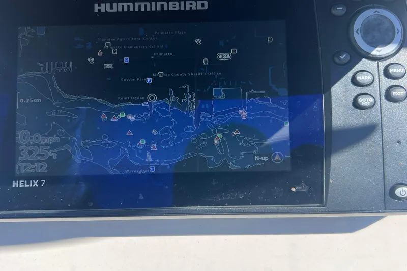 Slide: The Image of Humminbird Helix 7 GPS display on 2020 Sea Chaser 21 Sea Skiff boat. - 22