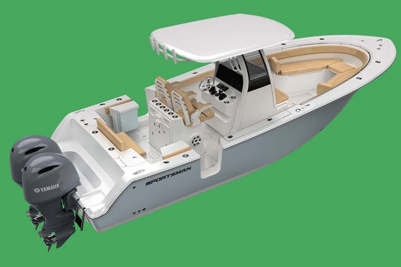 Slide: The Image of Manufacturer Provided Image: 2022 Sportsman Open 262 Center Console boat with twin Yamaha engines. - 10