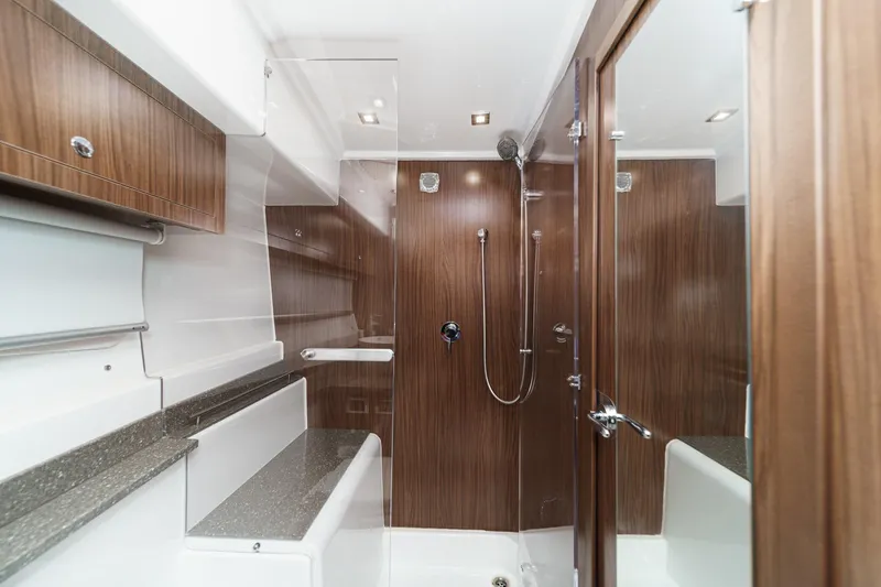 Slide: The Image of Luxurious bathroom interior of 2020 Four Winns Vista 355 Coupe OB yacht. - 48