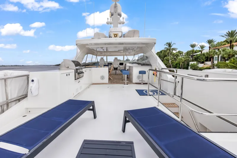 Slide: The Image of 2012 Cheoy Lee 84 Bravo yacht deck with scenic water view. - 37