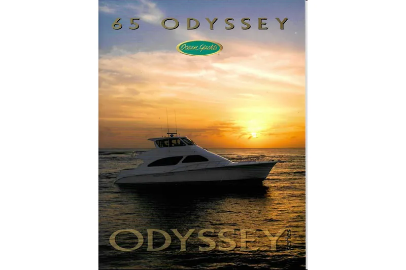 Slide: The Image of 2003 Ocean Yachts 65 Odyssey at sunset on the ocean. - 39