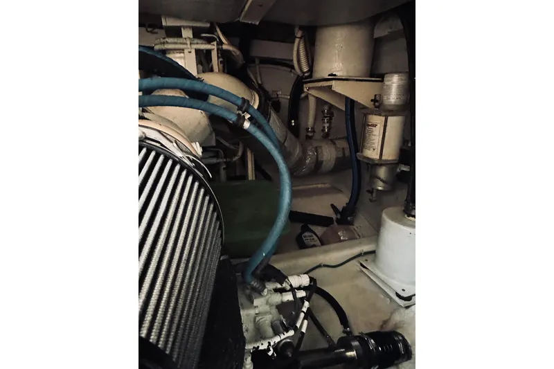 Slide: The Image of Engine compartment of 2008 Sabre 38 Hard Top Express boat. - 44