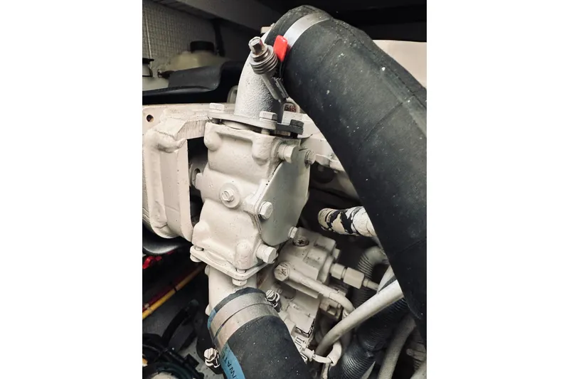 Slide: The Image of Onan generator service data label on a 2008 Sabre 38 Hard Top Express. - 56