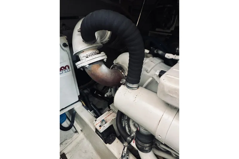 Slide: The Image of Engine compartment of 2008 Sabre 38 Hard Top Express boat. - 61