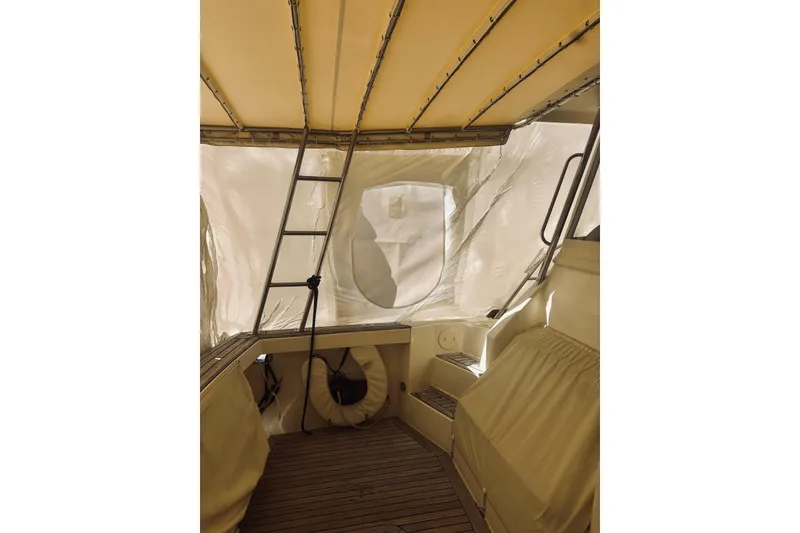 Slide: The Image of Engine detail of a 2008 Sabre 38 Hard Top Express boat. - 69