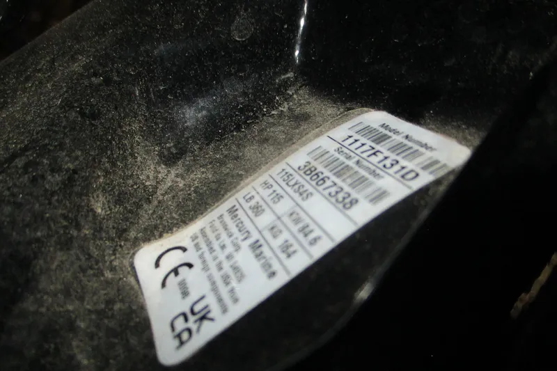 Slide: The Image of Label on 2025 Tahoe T18 boat, displaying model and serial numbers. - 9