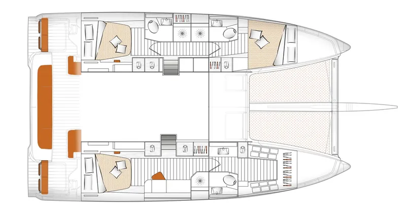 Slide: The Image of Layout of Excess EXCESS 14 catamaran, year 2026. - 10
