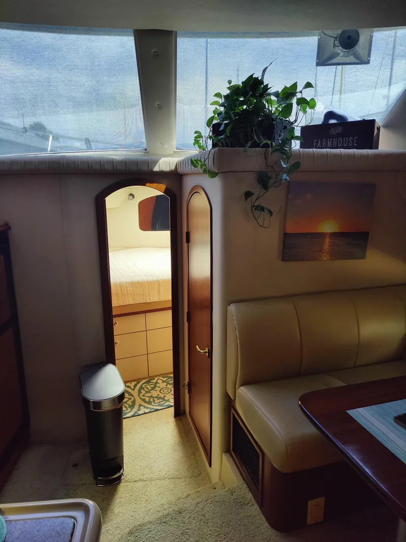 Slide: The Image of 2001 Cruisers Yachts 3750 Motoryacht bathroom with shower and sink. - 17