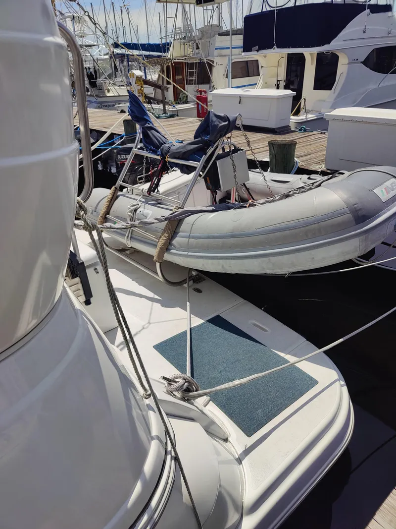 Slide: The Image of 2001 Cruisers Yachts 3750 Motoryacht kitchen with wood cabinets and appliances. - 24