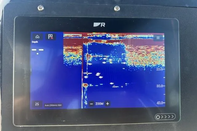 Slide: The Image of Sonar display on 2001 Cruisers Yachts 3750 Motoryacht showing underwater depth and details. - 37