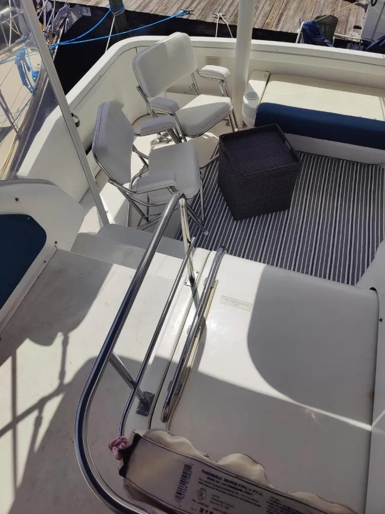 Slide: The Image of Interior of 2001 Cruisers Yachts 3750 Motoryacht with refrigerator. - 26