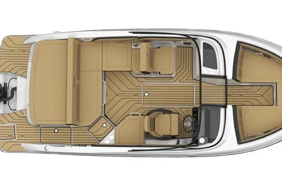 Slide: The Image of Top view of 2022 Sea Ray SPX 210 Outboard boat interior layout. - 1