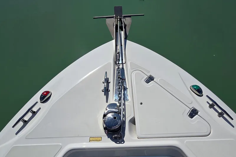 Slide: The Image of Bow of 2006 Boston Whaler 270 Outrage with anchor and navigation lights. - 14